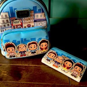 Loungefly Backpack Purse and wallet. Excellent like new condition